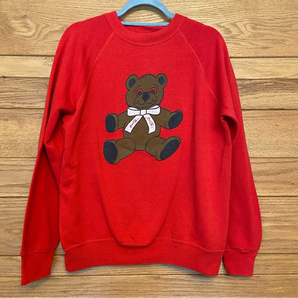 Vintage Coca-Cola bear red crewneck pullover